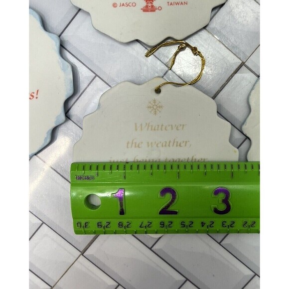 Vintage Jasco Beaver Jingle Bell & 4 Chistmas Ornaments Lot of 5 Ceramic Taiwan - Picture 11 of 14